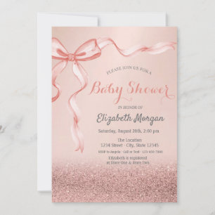 Invitation Parties scintillant rose or Bokeh, Baby shower de