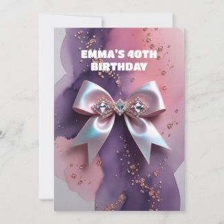 Invitation parties scintillant rose or diamant arc anniversai