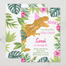 Parties scintillant rose or Dinosaur filles Invita