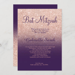 Invitation parties scintillant rose or faux  violet ombre Bat