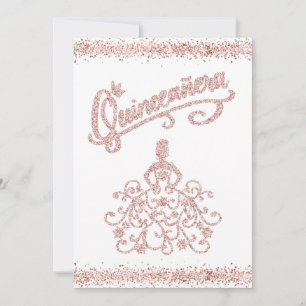 Invitation Parties scintillant rose pâle Quinceañera 15 Crown