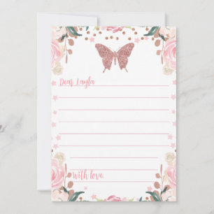 Invitation Parties scintillant rose Papillon temps Capsule ca