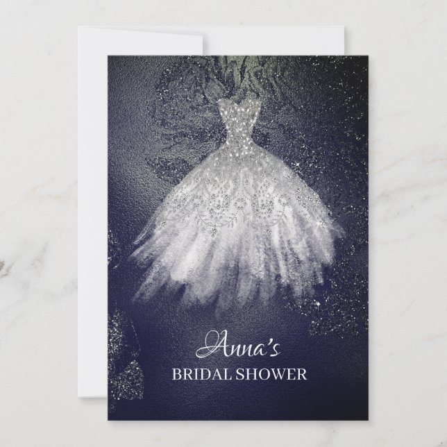 Invitation *~* Parties scintillant Rose robe nuptiale Douche  (Devant)