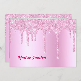 Invitation Parties scintillant rose tendance Drivers Graphic 