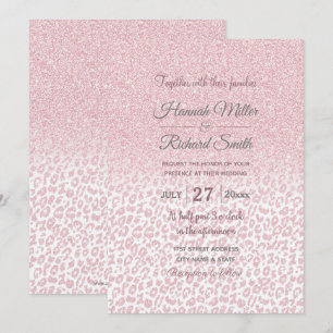 Invitation Parties scintillant rose tendance et Ombre Emprein