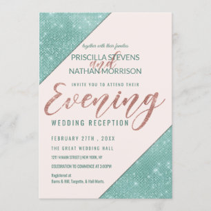 Invitation Parties scintillant rose Turquoise Faux Sequin Soi