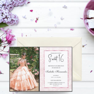 Invitation Parties scintillant rose vif élégant chic Sweet 16