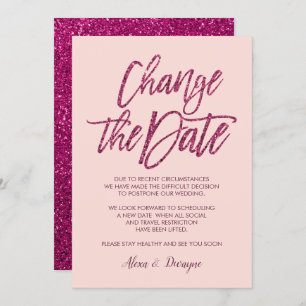 Invitation Parties scintillant rose violet Annulé Mariage rep