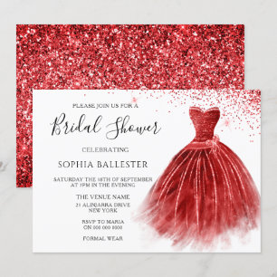 Invitation Parties scintillant rouge étonnante robe Fête des 