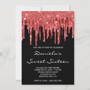 Invitation Parties scintillant rouge foncé Lecteurs à huile S