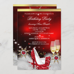 Invitation Parties scintillant Rouge High talon Chaussures Si