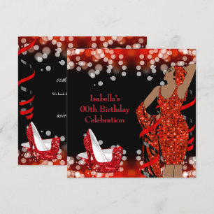 Invitation Parties scintillant rouge Lady rétro talons hauts 