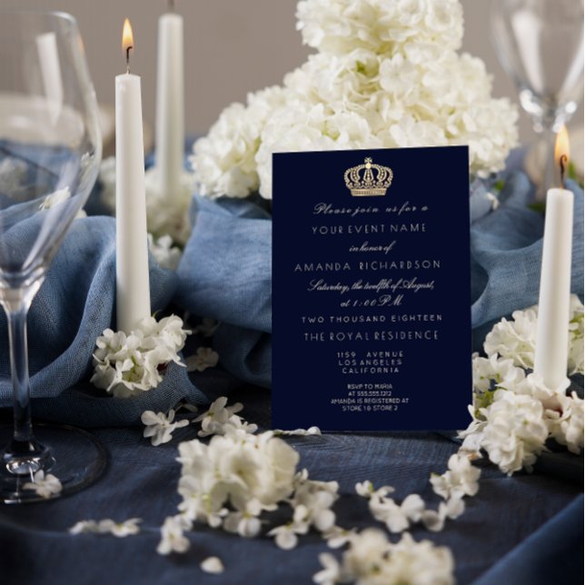 Invitation Parties scintillant royale de la Couronne d'or de  (Créateur téléchargé)