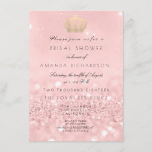 Invitation Parties scintillant royale de la Couronne rose Ros