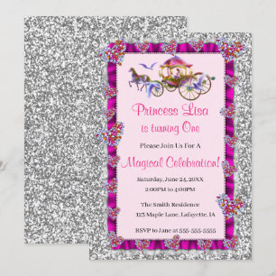 Invitation Parties scintillant royale princesse royale d' d'a