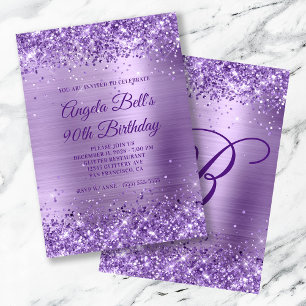 Invitation Parties scintillant royale violet brossé huile 90e