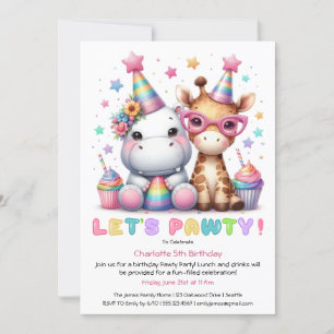 Invitation Parties scintillant Safari fête d'anniversaire Cut