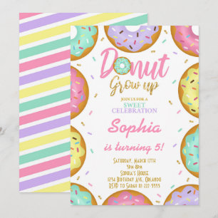 Invitation Parties scintillant Saupoudrer Donuts Anniversaire