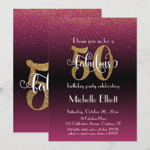 Invitation Parties scintillant & Script 50 & Fabulous sur Hot