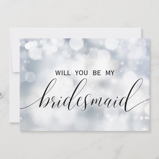 Invitation Parties scintillant Silver De Luxe Serez-Vous Ma F (Devant)