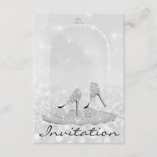 Invitation Parties scintillant Silver Diamond Verre Chaussure