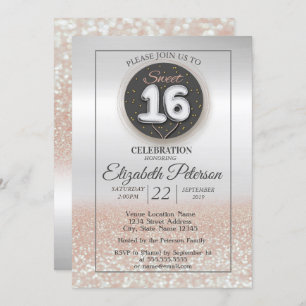 Invitation Parties scintillant Silver tendance Bokeh Ombre, S