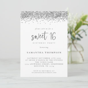 Invitation Parties scintillant Silver tendance Sweet 16 Anniv