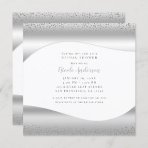 Invitation Parties scintillant Silver Wave Sparkle Fête des m