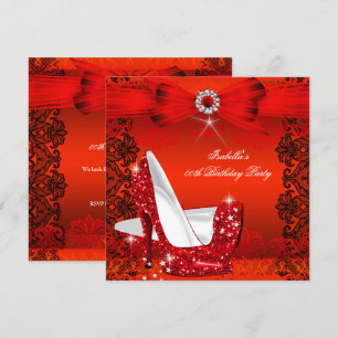 Invitation Parties scintillant talons hauts Rouge dentelle di