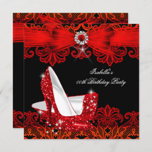 Invitation Parties scintillant talons hauts Rouge dentelle di