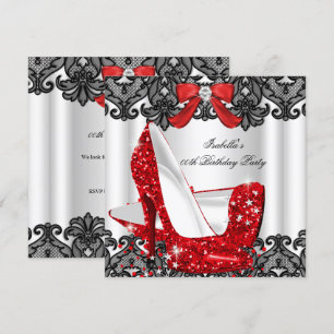 Invitation Parties scintillant talons hauts Rouge dentelle Di