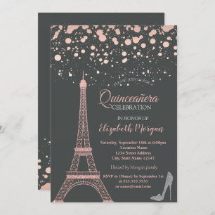 Invitation Parties scintillant Tour Eiffel, Points de talons