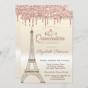 Invitation Parties scintillant Tour Eiffel, Tiara, Drives Qui