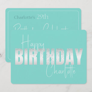 Invitation Parties scintillant Turquoise Anniversaire Célébra