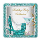 Parties scintillant Turquoise Bleu Haut talon Chau