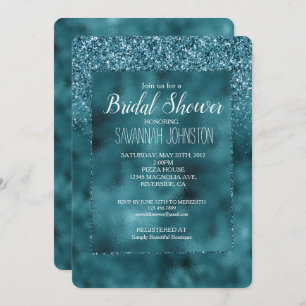 Invitation Parties scintillant Turquoise de Glam Sparkle Fête