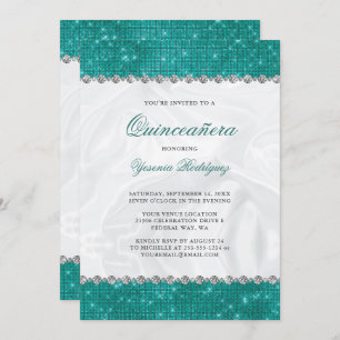 Invitation Parties scintillant Turquoise de l'étincelle Glam 