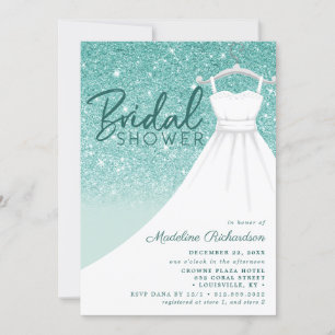 Invitation Parties scintillant turquoise Mariage robe Fête de