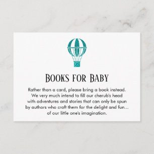 Invitation Parties scintillant Turquoise simple Hot Air Ballo
