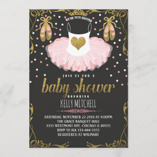 Invitation Parties scintillant Tutu baby shower invitation, r