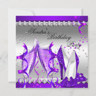 Invitation Parties scintillant violet Champagne Chaussures An