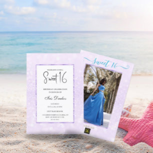 Invitation Parties scintillant violet clair élégant chic Swee