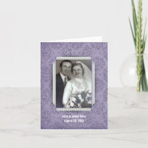 Invitation parties scintillant violet damas cadre pour annive