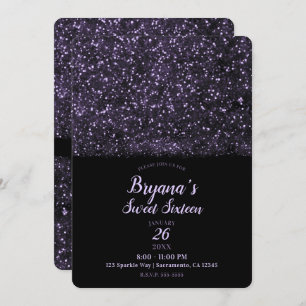 Invitation Parties scintillant violet éclat étincelant doux 1