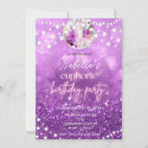 Invitation Parties scintillant violet Euphoria Anniversaire F