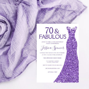 Invitation Parties scintillant violet habillées femmes 70e fê