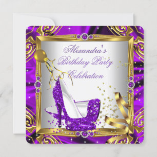 Invitation Parties scintillant violet haute talon Chaussures 