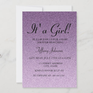 Invitation Parties scintillant violette se met en  une fille 