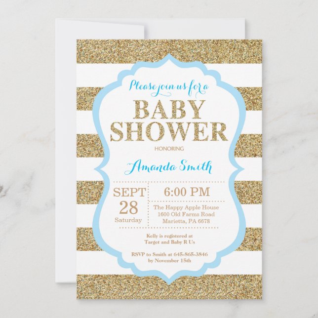 Invitation Parties scintillantes d'invitation de baby shower (Devant)