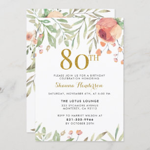 Invitation Parties scintillantes d'or et anniversaire de